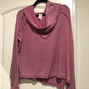 We The Free Pink Cowl-Neck Henley